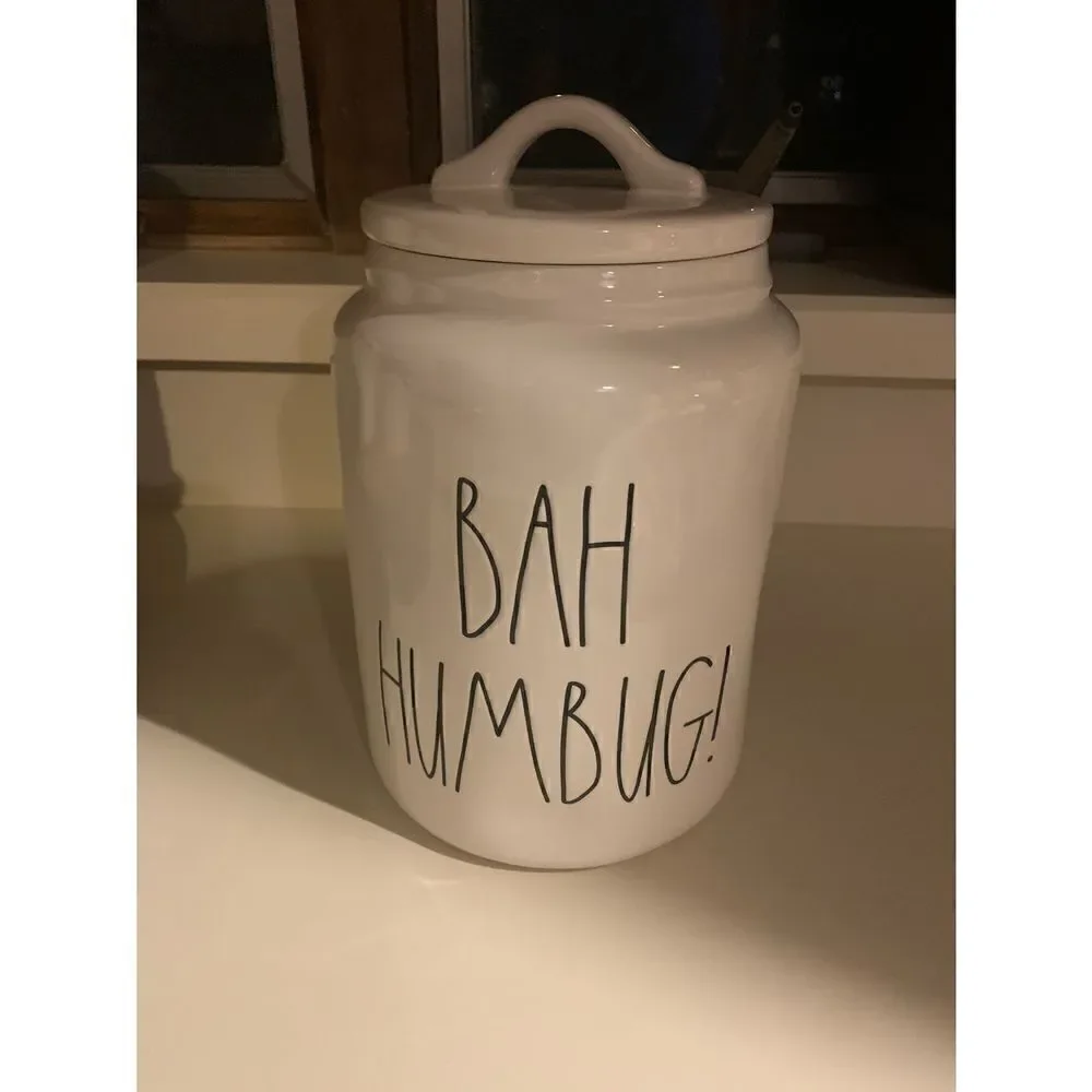 Rae Dunn By Magenta BAH HUMBUG Canister LL. NEW